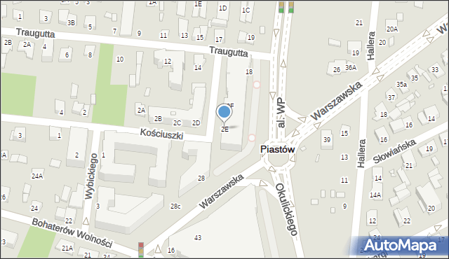 Piastów, Kościuszki Tadeusza, gen., 2E, mapa Piastów
