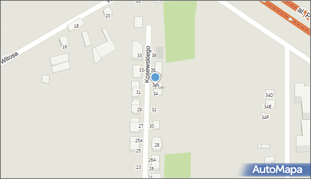 Piastów, Kosewskiego Zygmunta, 34a, mapa Piastów