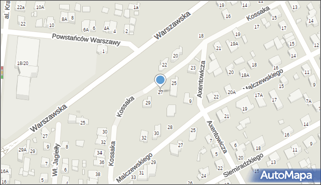 Piastów, Kossaka Wojciecha, 27, mapa Piastów
