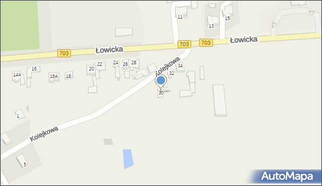 Piątek, Kolejkowa, 5, mapa Piątek