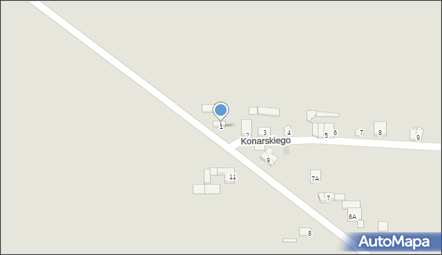 Piątek, Konarskiego, 1, mapa Piątek