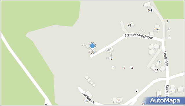 Piechowice, Kolonijna, 30, mapa Piechowice