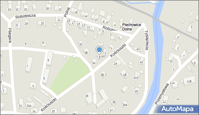 Piechowice, Kościuszki Tadeusza, gen., 3, mapa Piechowice