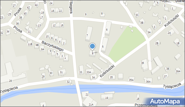 Piechowice, Kościuszki Tadeusza, gen., 4, mapa Piechowice