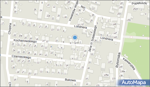 Piekary Śląskie, Kochanowskiego Jana, 4, mapa Piekary Śląskie