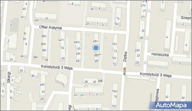 Piekary Śląskie, Konstytucji 3 Maja, 45II, mapa Piekary Śląskie