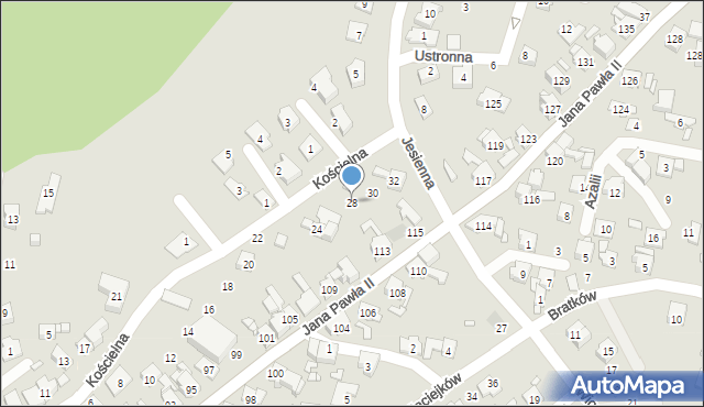 Piekary Śląskie, Kościelna, 28, mapa Piekary Śląskie