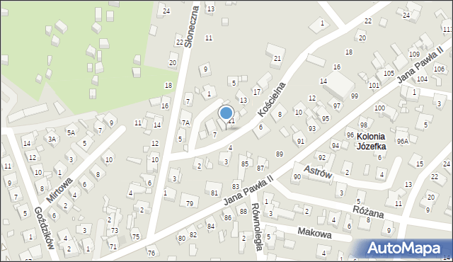 Piekary Śląskie, Kościelna, 9, mapa Piekary Śląskie