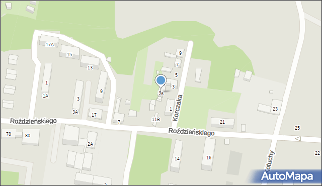 Piekary Śląskie, Korczaka Janusza, 3a, mapa Piekary Śląskie