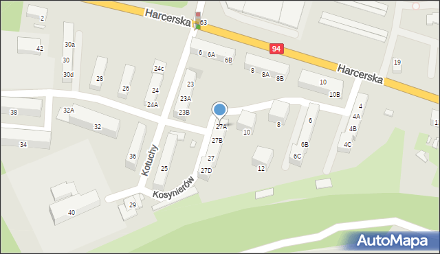 Piekary Śląskie, Kotuchy Franciszka, 27A, mapa Piekary Śląskie