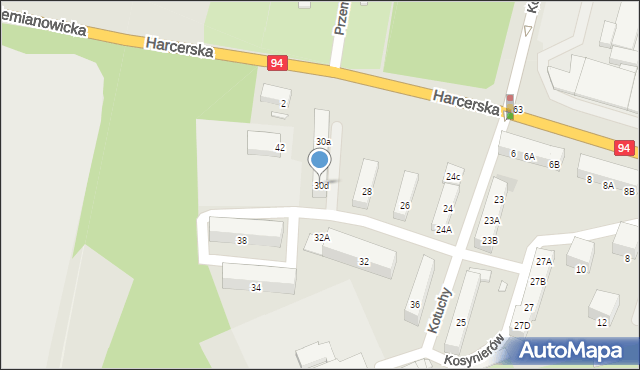Piekary Śląskie, Kotuchy Franciszka, 30d, mapa Piekary Śląskie