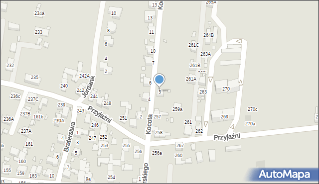 Piekary Śląskie, Kocota, 3, mapa Piekary Śląskie