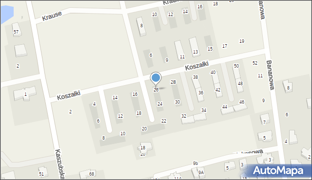 Pierwoszyno, Koszałki Jana, 26, mapa Pierwoszyno