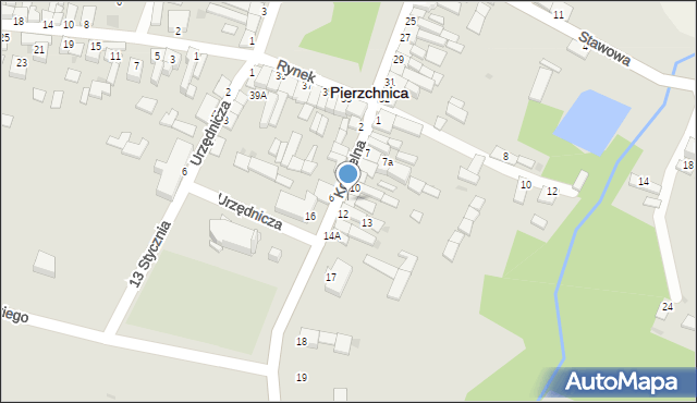 Pierzchnica, Kościelna, 11, mapa Pierzchnica