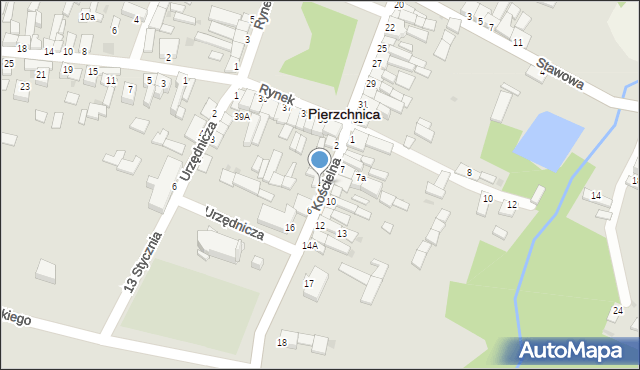 Pierzchnica, Kościelna, 4, mapa Pierzchnica