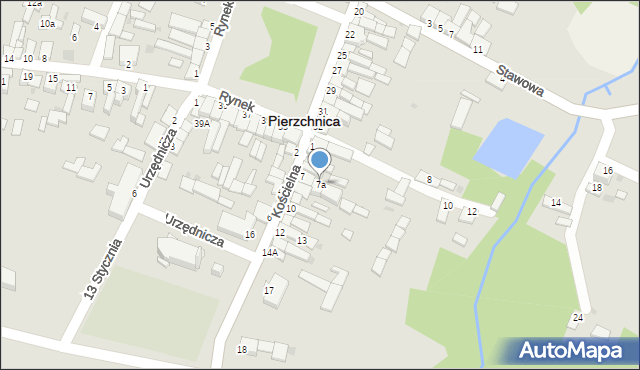 Pierzchnica, Kościelna, 7a, mapa Pierzchnica