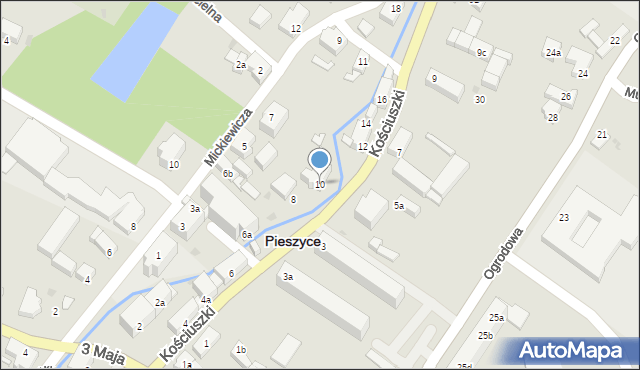 Pieszyce, Kościuszki Tadeusza, gen., 10, mapa Pieszyce