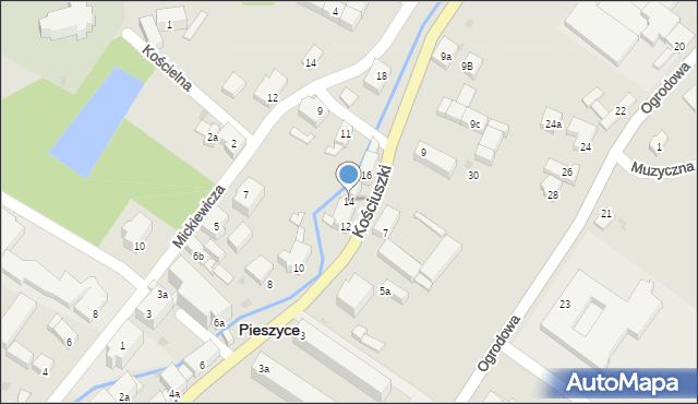 Pieszyce, Kościuszki Tadeusza, gen., 14, mapa Pieszyce