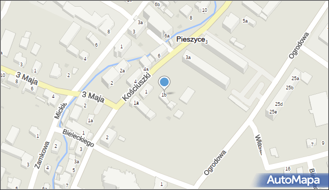 Pieszyce, Kościuszki Tadeusza, gen., 1b, mapa Pieszyce