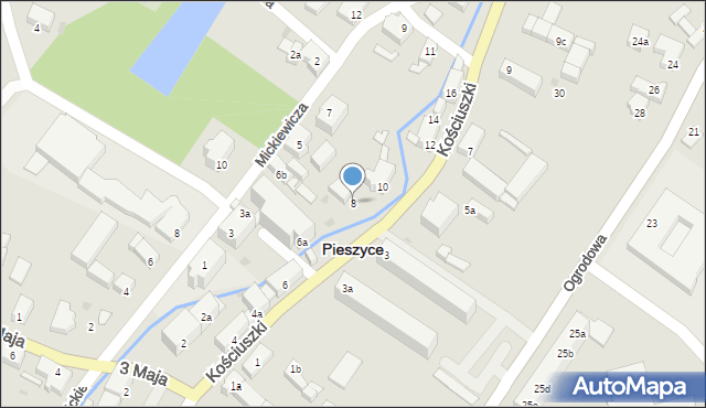 Pieszyce, Kościuszki Tadeusza, gen., 8, mapa Pieszyce