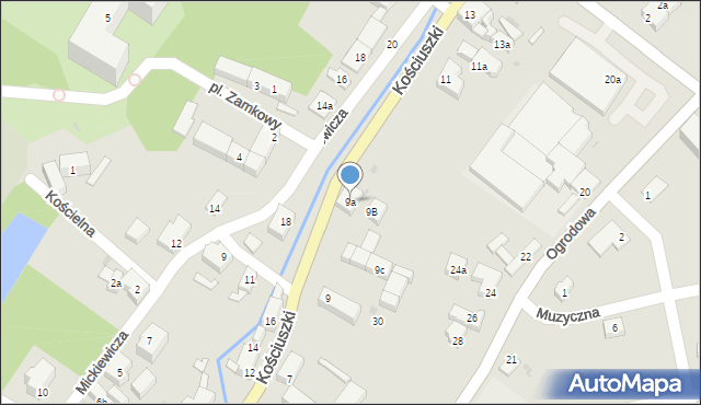 Pieszyce, Kościuszki Tadeusza, gen., 9a, mapa Pieszyce