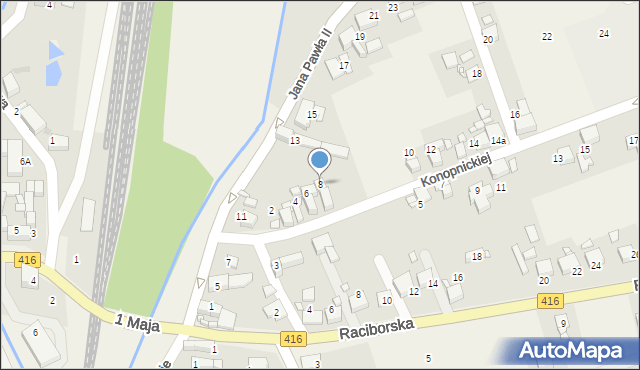 Pietrowice Wielkie, Konopnickiej Marii, 8, mapa Pietrowice Wielkie
