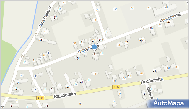 Pietrowice Wielkie, Konopnickiej Marii, 9, mapa Pietrowice Wielkie