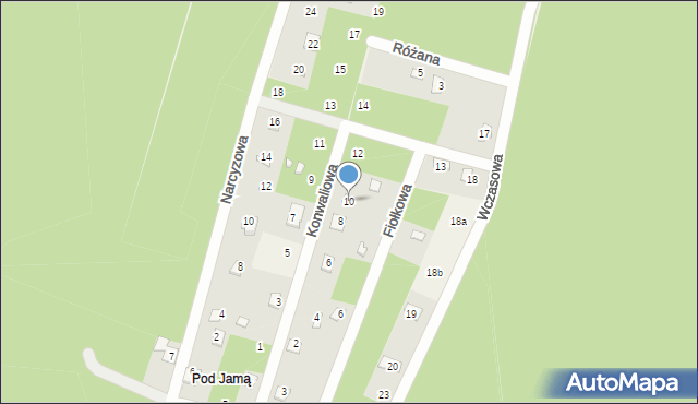 Pietrzaki, Konwaliowa, 10, mapa Pietrzaki