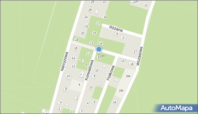 Pietrzaki, Konwaliowa, 12, mapa Pietrzaki