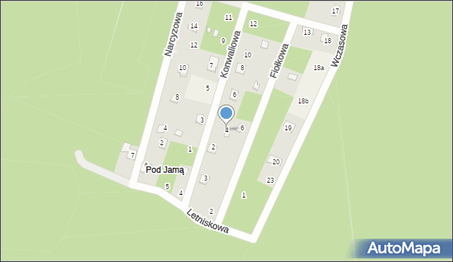 Pietrzaki, Konwaliowa, 4, mapa Pietrzaki