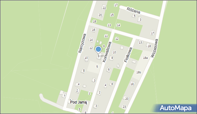 Pietrzaki, Konwaliowa, 7, mapa Pietrzaki