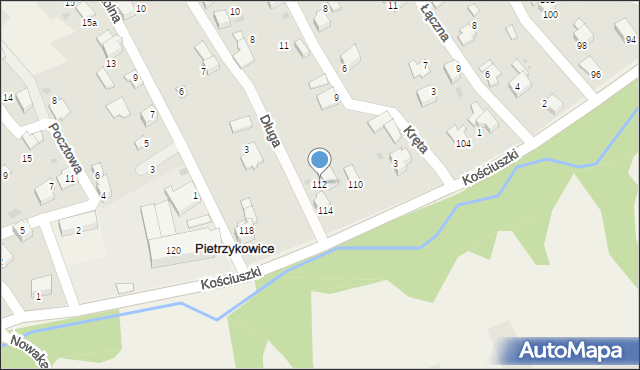 Pietrzykowice, Kościuszki Tadeusza, gen., 112, mapa Pietrzykowice