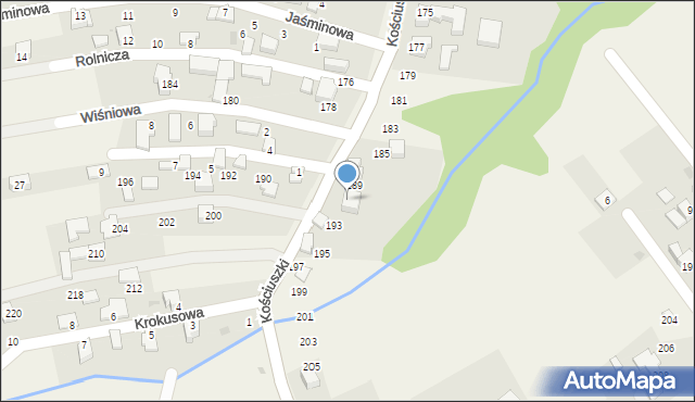 Pietrzykowice, Kościuszki Tadeusza, gen., 191, mapa Pietrzykowice