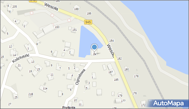 Pietrzykowice, Kościuszki Tadeusza, gen., 2a, mapa Pietrzykowice