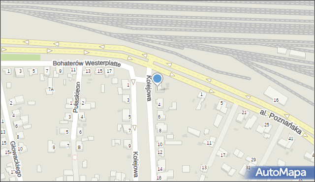 Piła, Kolejowa, 2A, mapa Piły