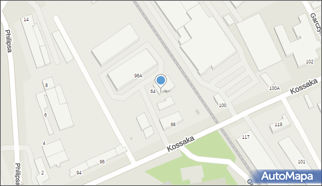 Piła, Kossaka, 98B, mapa Piły