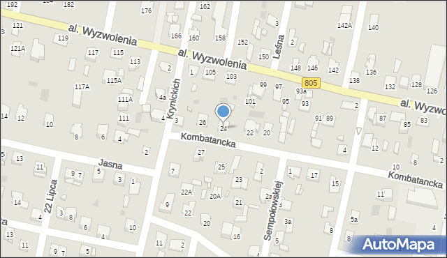 Pilawa, Kombatancka, 24, mapa Pilawa