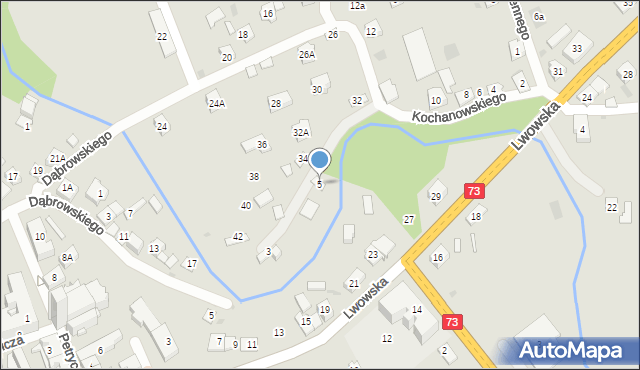 Pilzno, Kochanowskiego Jana, 5, mapa Pilzno