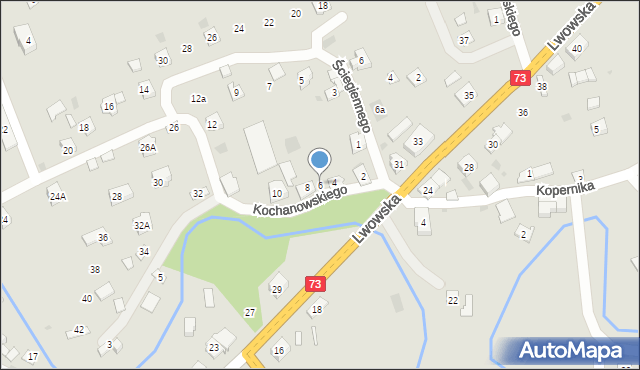Pilzno, Kochanowskiego Jana, 6, mapa Pilzno