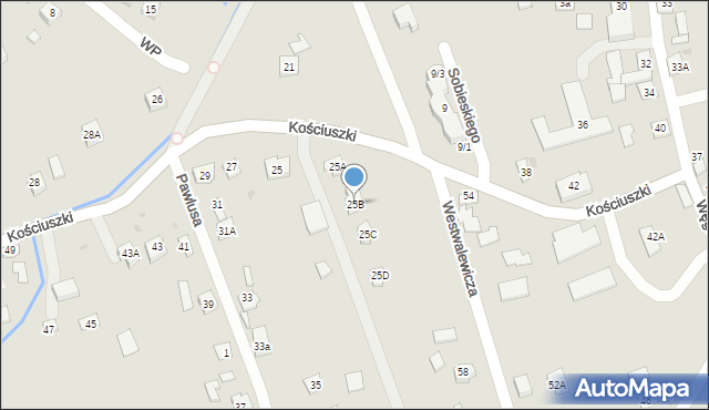 Pilzno, Kościuszki Tadeusza, gen., 25B, mapa Pilzno