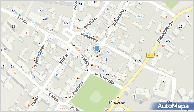 Pińczów, Kościuszki Tadeusza, gen., 4, mapa Pińczów
