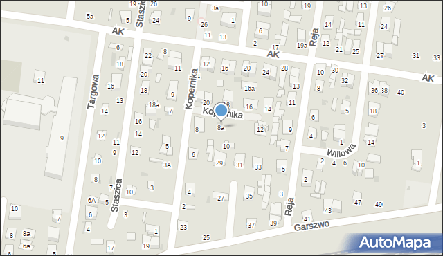 Pionki, Kopernika Mikołaja, 8a, mapa Pionki