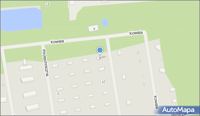 Pionki, Kowala, 10, mapa Pionki