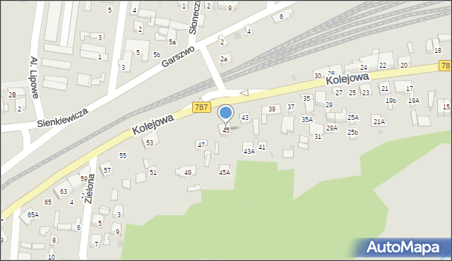 Pionki, Kolejowa, 45, mapa Pionki