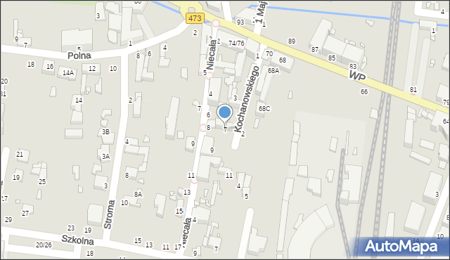 Piotrków Trybunalski, Kochanowskiego Jana, 7, mapa Piotrków Trybunalski