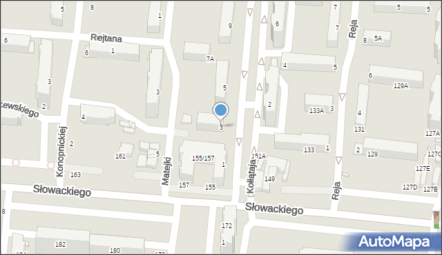 Piotrków Trybunalski, Kołłątaja Hugo, 3, mapa Piotrków Trybunalski