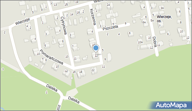 Piotrków Trybunalski, Korzenna, 12, mapa Piotrków Trybunalski