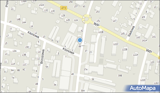 Piotrków Trybunalski, Kostromska, 44, mapa Piotrków Trybunalski