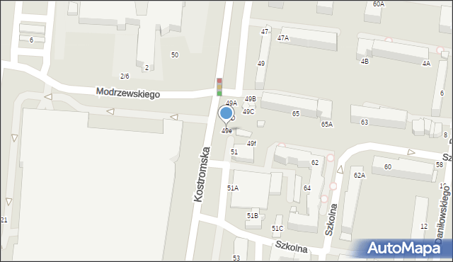 Piotrków Trybunalski, Kostromska, 49e, mapa Piotrków Trybunalski