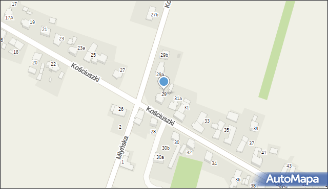 Piotrówka, Kościuszki Tadeusza, gen., 29, mapa Piotrówka